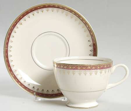 Cardinal Footed Cup & Saucer Set by Homer Laughlin 