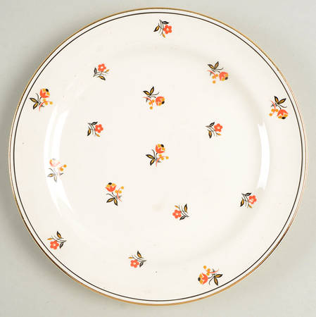 Cardinal (Red Floral, Nautilus) Salad Plate