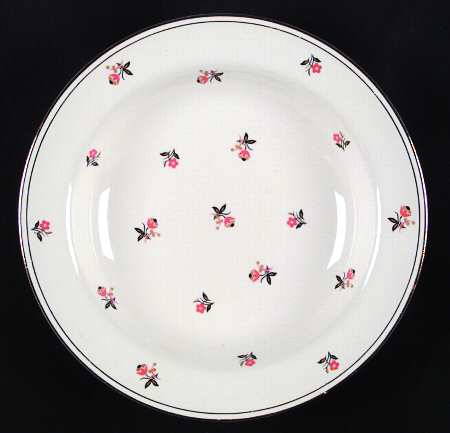Cardinal (Red Floral, Nautilus) Rim Soup Bowl