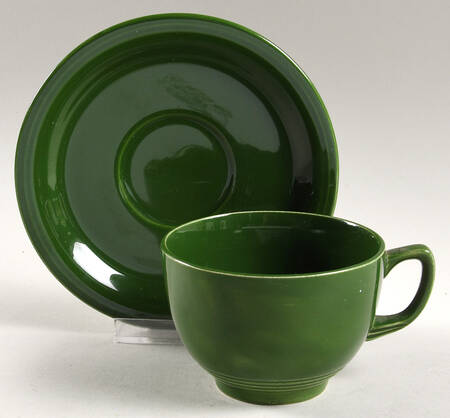 Carnival Green (Forest) Footed Cup & Saucer Set