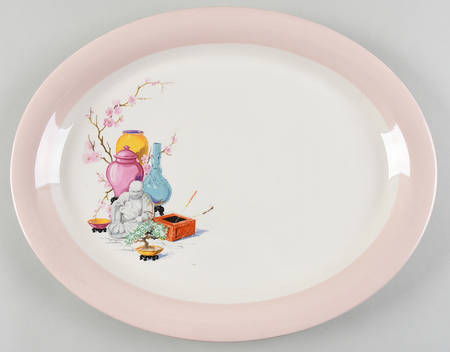 Chinese Buddha 15" Oval Serving Platter