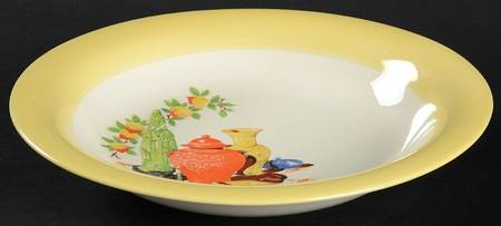 Chinese Green Godess Rim Soup Bowl