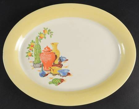 Chinese Green Godess 11" Oval Serving Platter