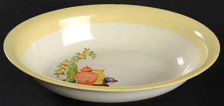 Chinese Green Godess 9" Oval Vegetable Bowl