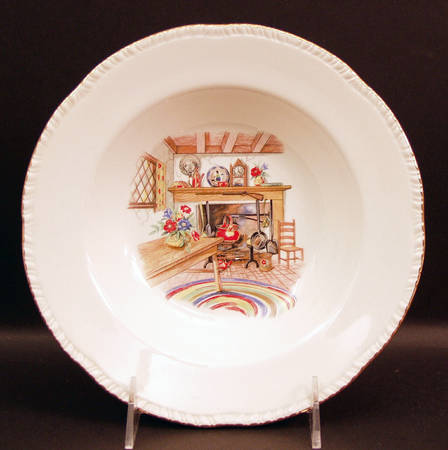 Colonial Kitchen (Liberty, Gold Trim) Rim Soup Bowl