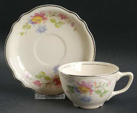 Columbines Flat Cup & Saucer Set
