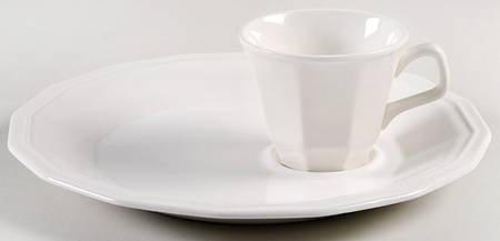 Colonial White Snack Plate & Reg Fl Cup by Homer Laughlin 