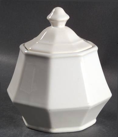 Colonial White Sugar Bowl & Lid by Homer Laughlin 