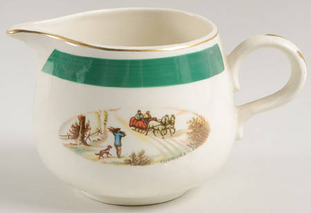 Currier & Ives (Green Band) Creamer