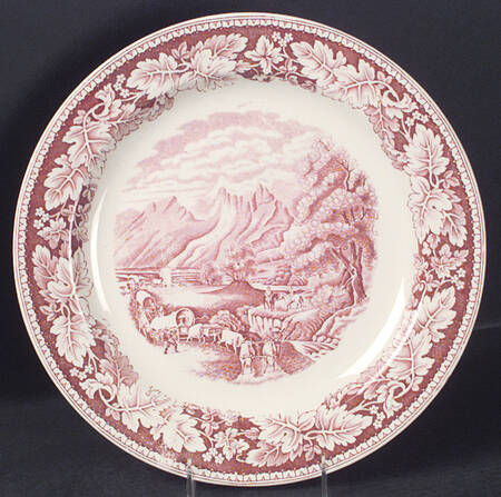 Currier & Ives Red 13" Chop Plate (Round Platter)