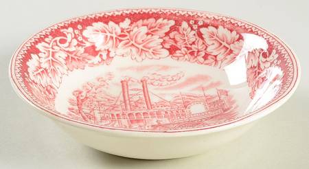 Currier & Ives Red Fruit/Dessert (Sauce) Bowl