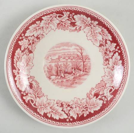 Currier & Ives Red Saucer