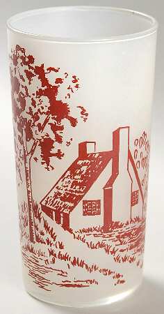 Currier & Ives Red Glassware Tall Tumbler