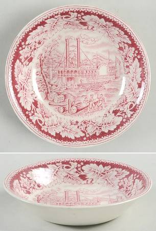Currier & Ives Red Fruit/Dessert (Sauce) Bowl