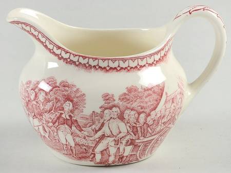Currier & Ives Red Creamer