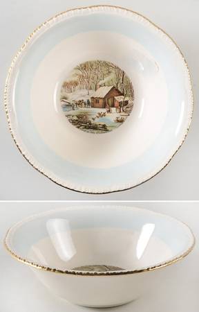 Currier & Ives 8" Round Vegetable Bowl