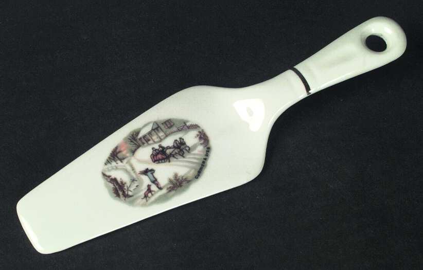 Currier & Ives Solid Ceramic Pie/Cake Server