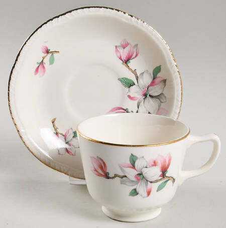Dogwood (Liberty) Footed Cup & Saucer Set