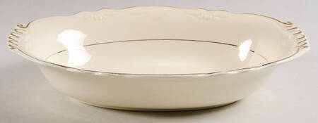 Double Gold Band 9" Oval Vegetable Bowl