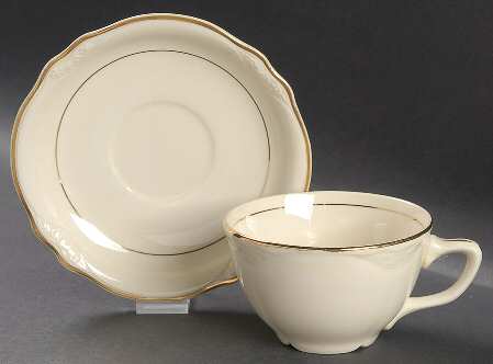 Double Gold Band Flat Cup & Saucer Set
