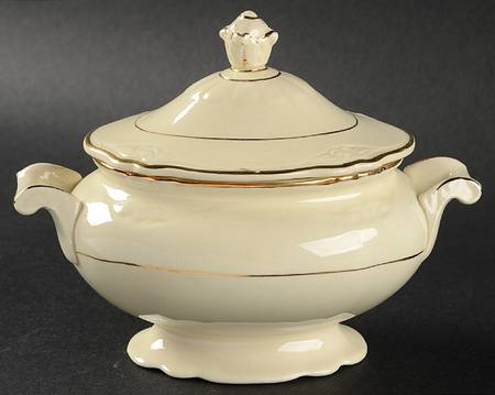 Double Gold Band Sugar Bowl & Lid