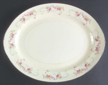 Dubarry 15" Oval Serving Platter by Homer Laughlin 