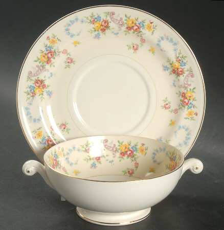 Dubarry Footed Cream Soup Bowl & Saucer Set