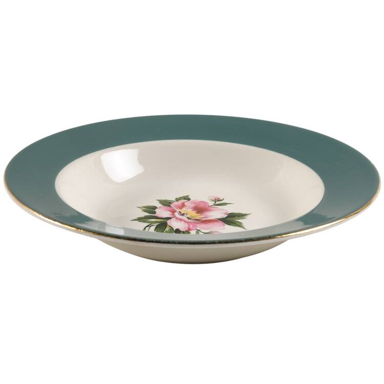 Empire Green Rim Soup Bowl by Homer Laughlin 
