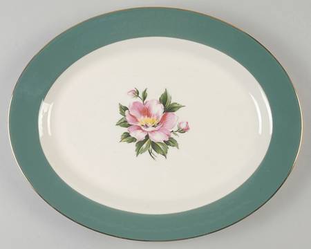 Empire Green 13" Oval Serving Platter by Homer Laughlin 