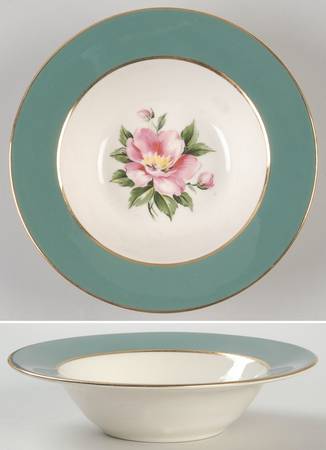 Empire Green Rim Fruit/Dessert (Sauce) Bowl by Homer Laughlin 