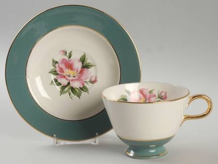 Empire Green Footed Cup & Saucer Set