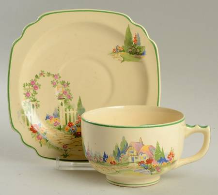 English Garden Footed Cup & Saucer Set