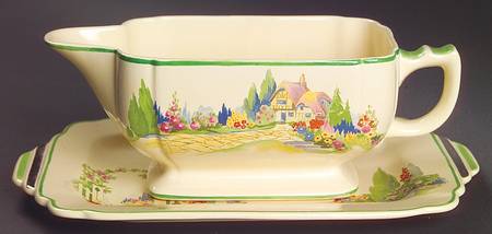 English Garden Gravy Boat & Underplate/Relish
