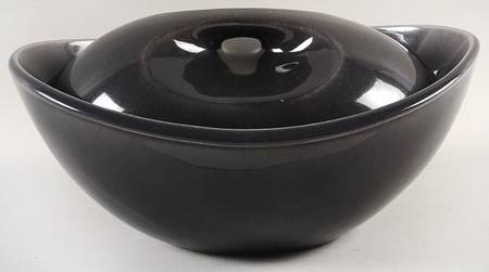 Epicure Charcoal Grey 1.25 Quart Oval Covered Casserole