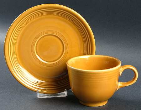 Fiesta Antique Gold (Ironstone) Flat Cup & Saucer Set