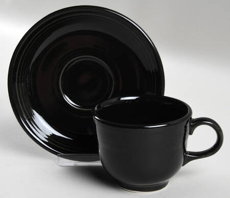 Fiesta Black (Intro 1986) Flat Cup & Saucer Set