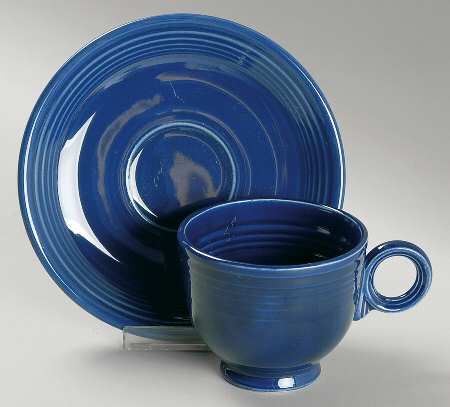 Fiesta Cobalt Blue (Older) Footed Cup & Saucer Set