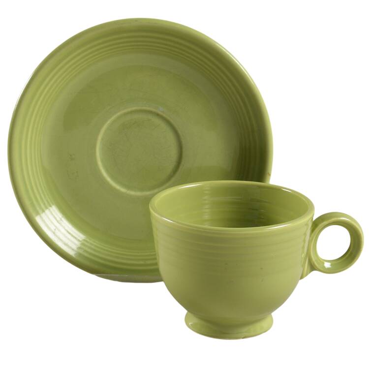 Fiesta Chartreuse (Older) Footed Cup & Saucer Set