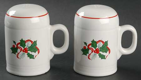 Holiday Fiesta (With Ribbon) Stove Top Salt & Pepper Set by Homer Laughlin 