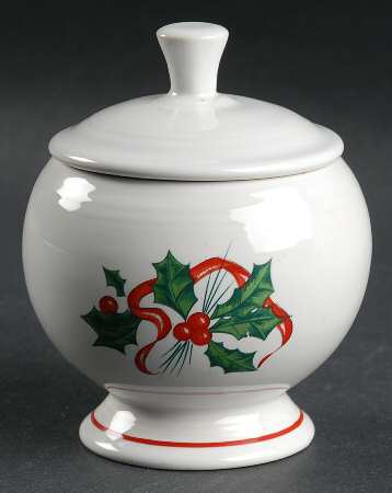 Holiday Fiesta (With Ribbon) Individual Sugar Bowl & Lid by Homer Laughlin 