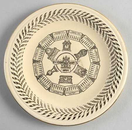 Fiesta Old Ivory (Cream) "1955" Calendar Plate by Homer Laughlin 