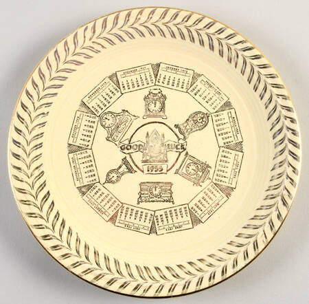 Fiesta Old Ivory (Cream) "1955" Calendar Plate