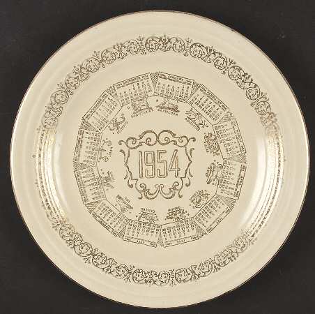 Fiesta Old Ivory (Cream) "1954" Calendar Plate