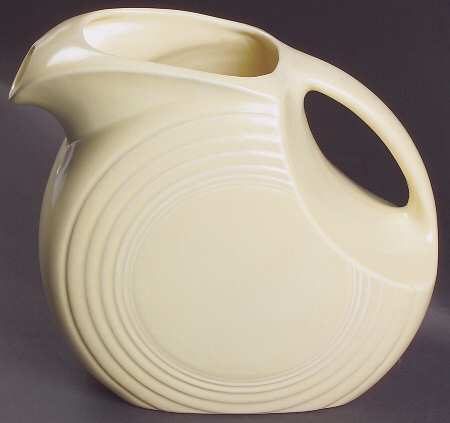 Fiesta Old Ivory (Cream) 2 Quart Disk Water Pitcher by Homer Laughlin 