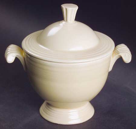 Fiesta Old Ivory (Cream) Sugar Bowl & Lid by Homer Laughlin 
