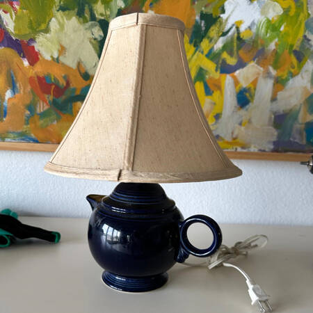 Fiesta Cobalt Blue (Intro 1986) Teapot Lamp & Shade