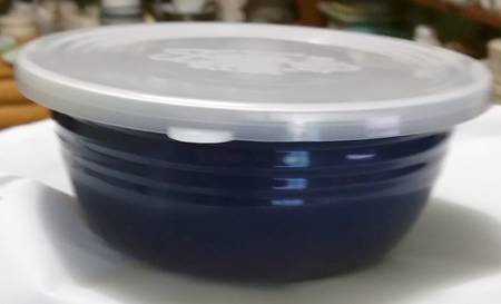 Fiesta Cobalt Blue (Intro 1986) 6" Metal Mixing Bowl & Plastic Lid