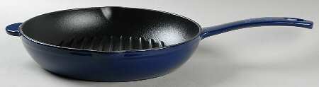 Fiesta Cobalt Blue (Intro 1986) 10" Cast Iron Round Grill Pan