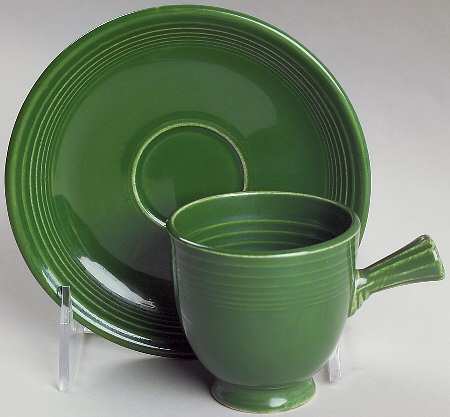 Fiesta Forest Green (Older) Stick Handle Demitasse Cup & Saucer Set