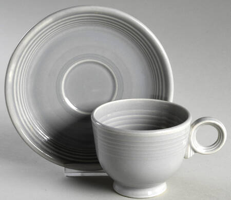 Fiesta Gray (Older) Footed Cup & Saucer Set